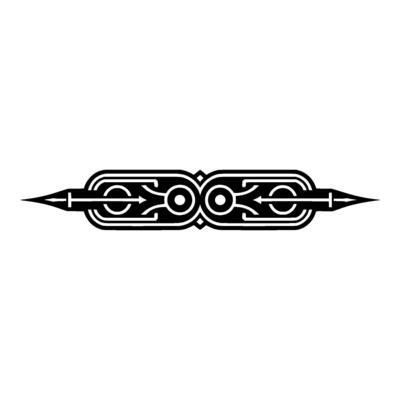 Ornamental Border Geometric Black and White Element