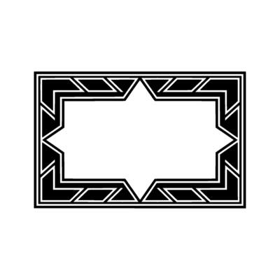 Geometric Art Deco Frame, Black and White Decorative Element - Border