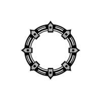 Art Deco Circle Frame, Geometric Ornament, Neutral Palette vector