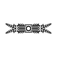 Elegant Black and White Floral Border Ornament on Gray Background - Leaves vector