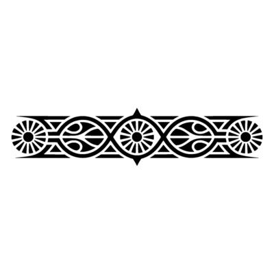 Black and White Ornamental Border on White Background - Pattern