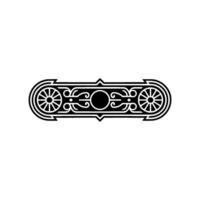Elegant Black Ornate Border Element on White Background - Ornament vector