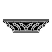 Elegant Black and White Geometric Border on Gradient Background - Ornament vector