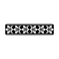 Elegant Floral Border in Black and White, Decorative Element, Ornament vector
