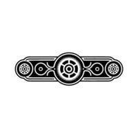 Black White Mechanical Element on White Background vector
