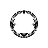 Minimalist Floral Wreath on White Background - Leaves vector