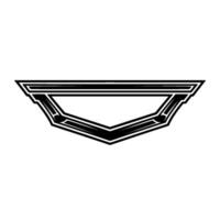 Abstract Geometric Emblem in Black White, Monochrome vector