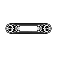Abstract Black and White Element Modern Gear Scroll vector
