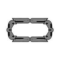Retro Geometric Frame Black and White Art Deco vector