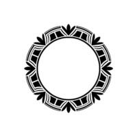 Elegant Art Deco Circular Frame - Black on White vector