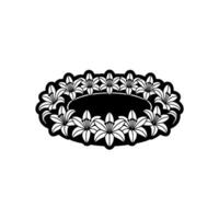 Elegant Floral Frame - Black and White Lily vector