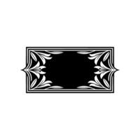 Elegant Black and White Floral Frame with Negative Space - Border vector