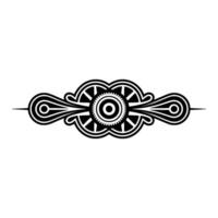 Ornate Black and White Decorative Element - Geometric vector