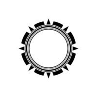 Minimalist Geometric Sunburst Circle in Black and White vector