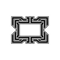 Geometric Art Deco Frame in Black and White, Abstract - Art deco vector