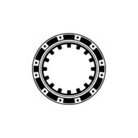 Abstract Circular Emblem, Black and White, Geometric, Modern Minimalist vector