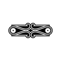 Ornate Black White Decorative Element with Gears vector