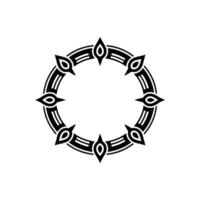 Geometric Black and White Circular Ornament, Circle vector
