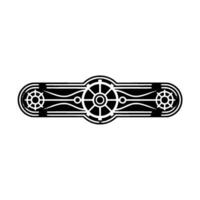 Art Deco Linear Emblem, Silver Black on Cream Background vector