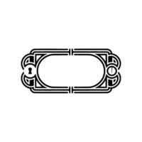 Minimalist Art Deco Label with Keyhole Geometric vector