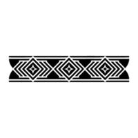 Geometric Black and White Decorative Border Element on White Background vector