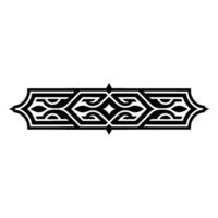 Geometric Black Pattern Ornament on White, Decorative Border vector