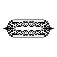 Ornate Black and White Decorative Border Element, Ornament vector