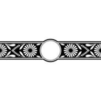 Elegant Floral Border in Black and White - Pattern - Symmetrical vector