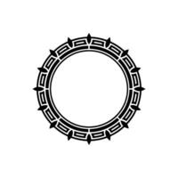 Minimalist Black and White Decorative Circular Frame vector