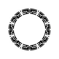 Geometric Circle, Minimalist Black White Ornament vector