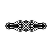 Geometric Black Ornamental Element on White vector