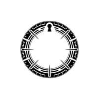 Elegant Circular with Keyhole, Minimalist Monochrome vector
