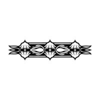 Black and White Ornamental Border, Floral Elements, Minimalist Style vector