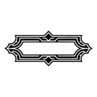 Art Deco Label Frame Black White Decorative for Text, , or Title vector