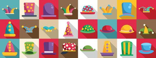 colorful hats and festive headgear vector