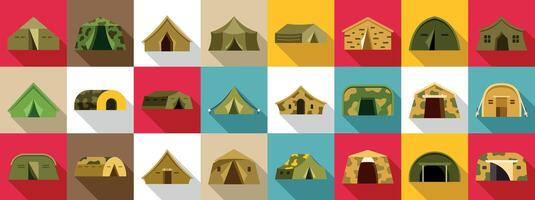 Illustration of different tents and shelters vector
