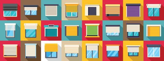 Colorful collection of window blinds vector