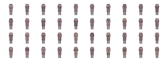 Kinesiology taping applications for leg muscles, enhancing athletic performance and recovery vector