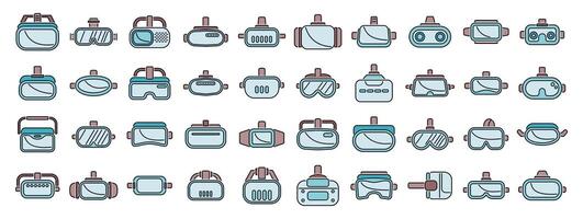 Virtual reality headsets and glasses showing modern technology vector