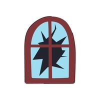 broken replacement wood windows cartoon element vector