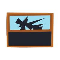 broken restoration wood windows cartoon item vector