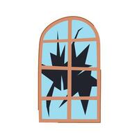 broken insulation wood windows cartoon item vector