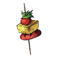 savory canape sketch hand drawn item vector
