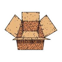 recycle cardboard box sketch hand drawn item vector