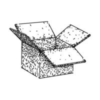 shipping cardboard box sketch hand drawn element vector