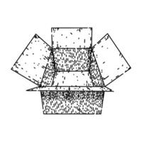 recycle cardboard box sketch hand drawn element vector