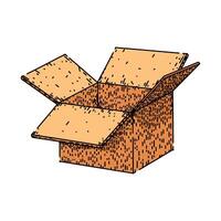 shipping cardboard box sketch hand drawn item vector