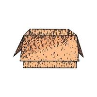 storage cardboard box sketch hand drawn item vector