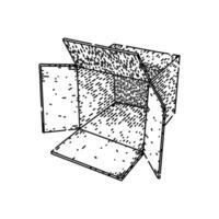 corrugated cardboard box sketch hand drawn element vector