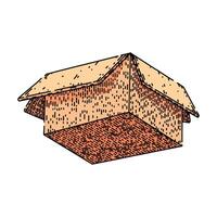 durable cardboard box sketch hand drawn element vector